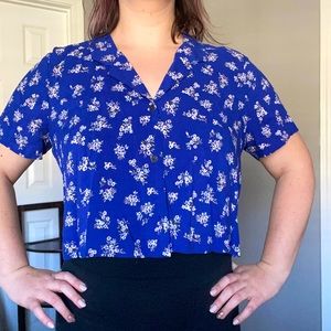 Wild Fable Floral Button Up Crop Top